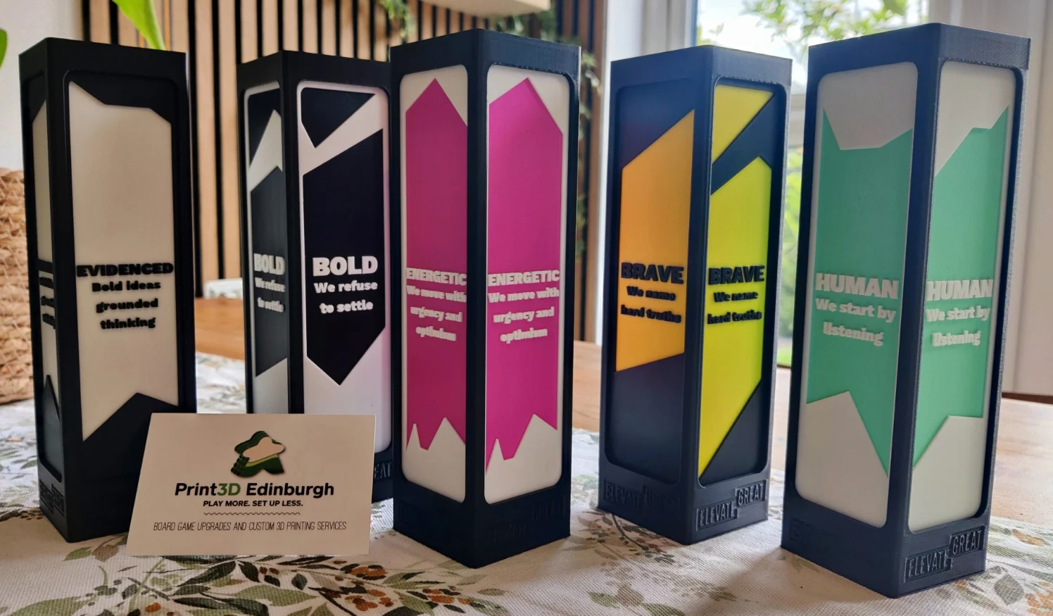 Custom branded conversation totems